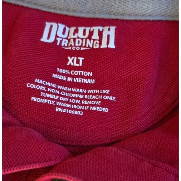 Duluth Trading Co. Mens Red Polo Shirt XLT 100% Cotton Casual Short Sleeve - Picture 5 of 5